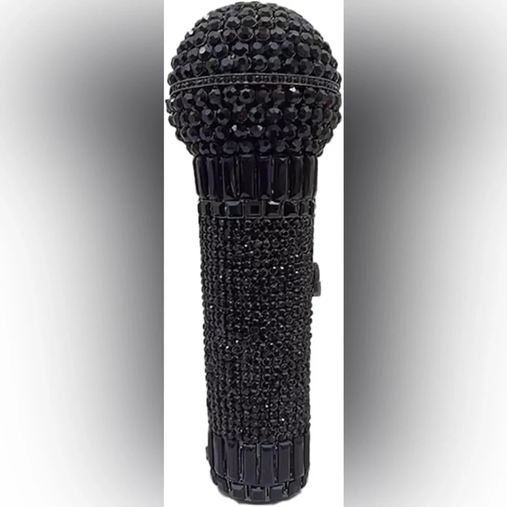 NWT Sparkling Bling Swarovski Crystal Microphone Bag Purse + Free Gift